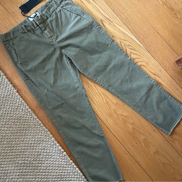 NWT Nili Lotan Pants Montauk Crop in Olive Green - Picture 3 of 10